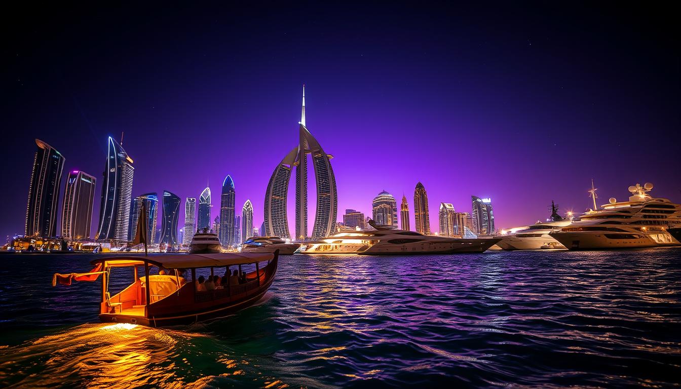 Exploring Dubai Marina’s Nightlife from a Dhow Cruise